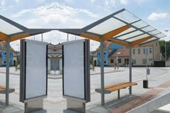 China Einzigartige form edelstahl bushaltestelle hitzebeständig mit werbung leuchtkasten fournisseur