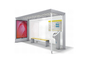 201/304/316 Edelstahl Bushaltestelle Shelter Werbebildschirm 1500 * 3500mm fournisseur